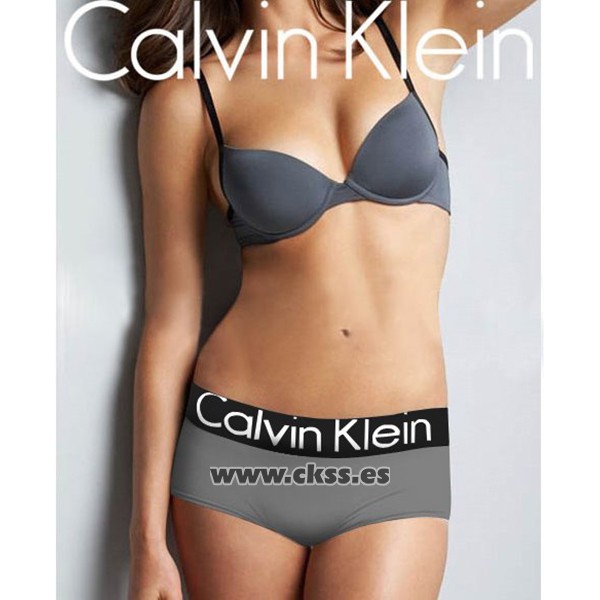 Boxer Calvin Klein Mujer Steel Negro Gris